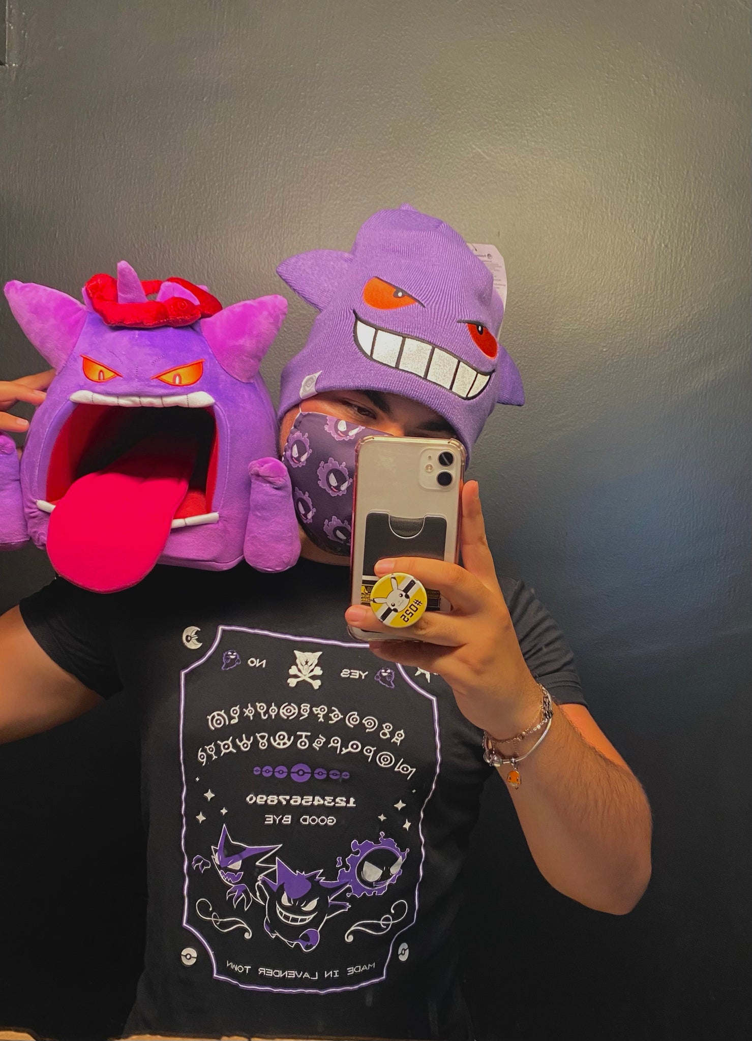 Pokemon Gorro reversível Center Gengar preto e roxo (tamanho único